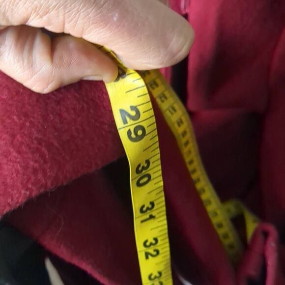 Calvin Klein Dark Red Burgundy Dress Trench Reefer Coat 8 Medium - Picture 11 of 11